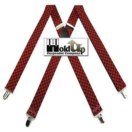 Youth Hockey Suspenders Hold-Ups Urban Youth Red and Black Checkered Flag 1