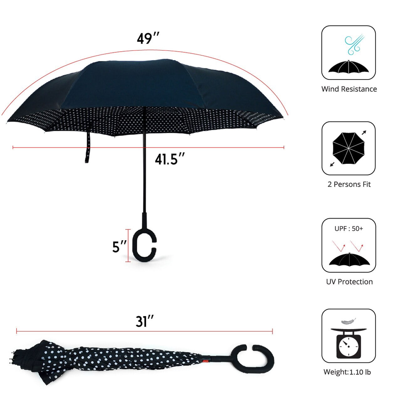 Patterned Double Layer Inverted Umbrella