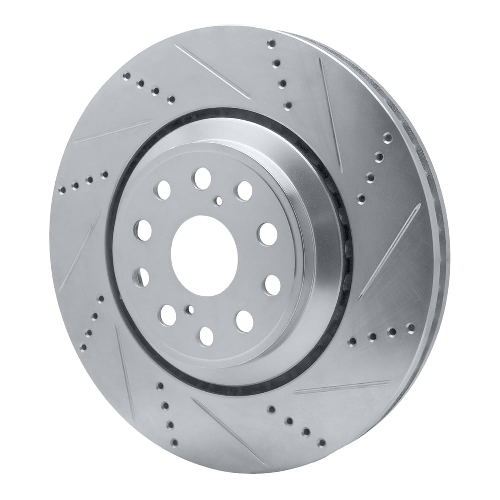 Dynamic Friction Company 631-75019D DFC Brake Rotor - Drilled And Slotted - Silver