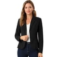 thumbnail image 1 of AllegK ChaqueDe Traje De ChaqueElástiCon Cuello De SolaPaOficiDe Trabajo PaMujer Negro M, 1 of 6