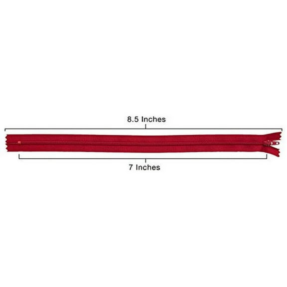 YKK #3 Coil Zipper, 7 Inch Length, Hot Red 519 (100 Pack)