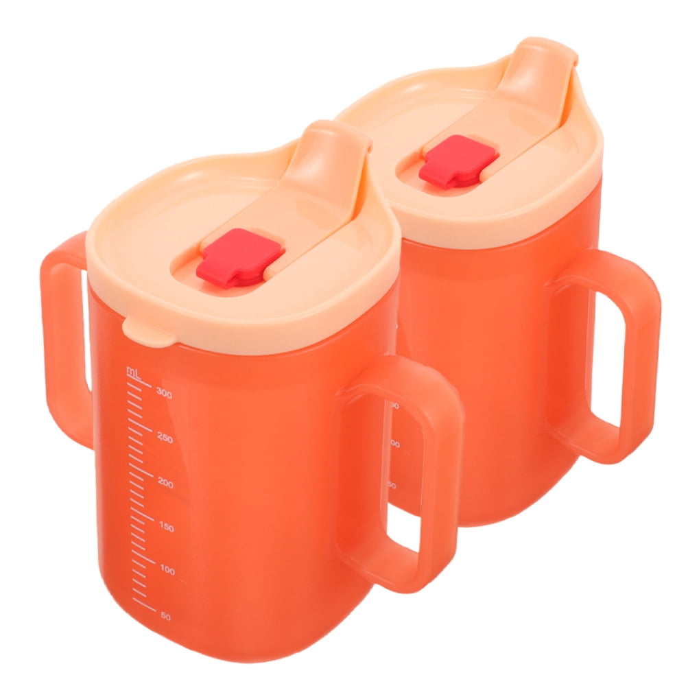 Worgeous  2 Pcs Adaptive Cups Dysphagia Rehabilitation Baby Elderly Orange