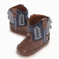 thumbnail image 6 of Baby & Toddler Boys Girls PU Leather Cowboy Boots for Kids Soft Sole Non-Slip Bootie Crib Shoes Size 12-18 Months, 6 of 9