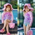 thumbnail image 6 of Jurebecia Girls Ariel Mermaid Long Sleeve Swimsuit One Piece Bathing Suit Zipper with UPF 50+ Rashguard Swimwear Printed One Piece Beach 3-4 Years 110 CM, 6 of 11