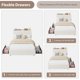 thumbnail image 4 of QinaQin Base de cama tapizada con luces LED, 2 cajones y cabecera ondulada, cama con almacenamiento ideal para niñas, diseño moderno que no requiere box spring, 4 of 7