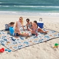 thumbnail image 5 of Extra Large Picnic Beach Blanket Waterproof Sand Proof Portable Outdoor Mat Fish Whale Seaweed Starfish 60x80, 5 of 9