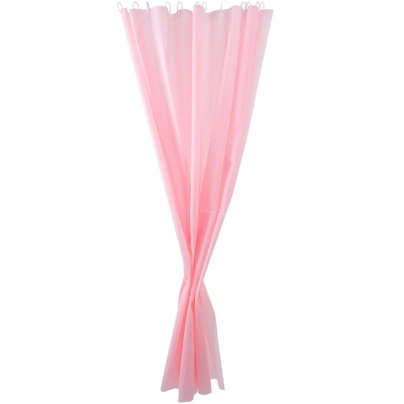 OUNONA Waterproof Pink Shower Curtain Solid Color Peva for Bathroom Use with Hook Set