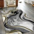 thumbnail image 3 of Black Gray Marble Area Rug 4x6 Washable Rug Non Slip Vintage Golden Abstract Patterned Large Area Rug Indoor Floor Carpet for Entryway Bedroom Kitchen Living Room Home Office Dining Room Nursery, 3 of 8