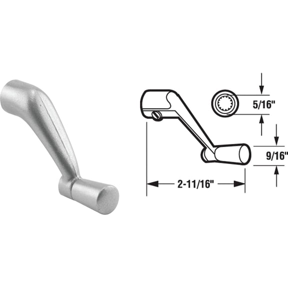 5/16 in., Aluminum, Casement Operator Crank Handle