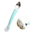 thumbnail image 1 of Cuchara de comida de silicona para bebé de doble cabeza (verde) Cuchara de barro para raspar frutas para bebés Cucharas de alimentación Cuchara de entrenamiento para bebés suministros de destete LED p, 1 of 5