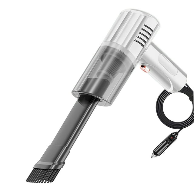 White Handheld Vacuum Cleaner With Washable Filter Powerful Suction 120W High Power For Car Home Mini Portable Dust Buster 14.96X7.08X2.67 Inches 0.95Lb