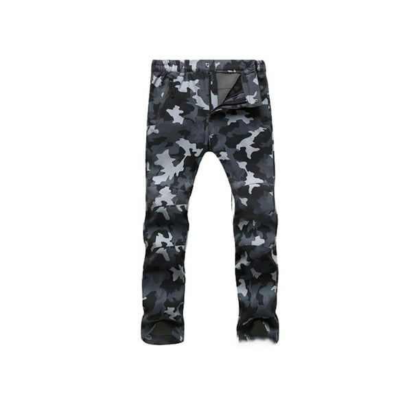 Soidarity Pantalones térmicos de invierno para deportes al aire libre, escalada, senderismo, pesca, Camping, viajes, ciclismo, moto, nieve, esquí, Escalada Hombre Camuflaje Gris Soidarity OD028987-13