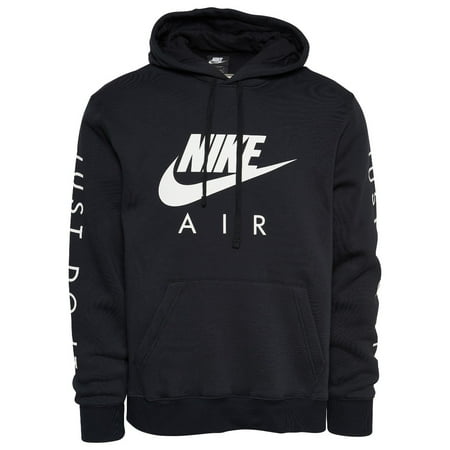 Nike Men's Hoodie Just Do It NSW Athletic Pullover Air Max Hooded Sweatshirt, Black White, M