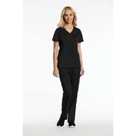 

Elements EL9925 Women s Four Way Stretch Scrub Set Black XX-Small Petite