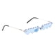 thumbnail image 3 of Novedad de sol corazones para Mujeres Hombres clásico Retro diseñador Azul Hugo Gafas de sol sin montura con forma de corazón, 3 of 5