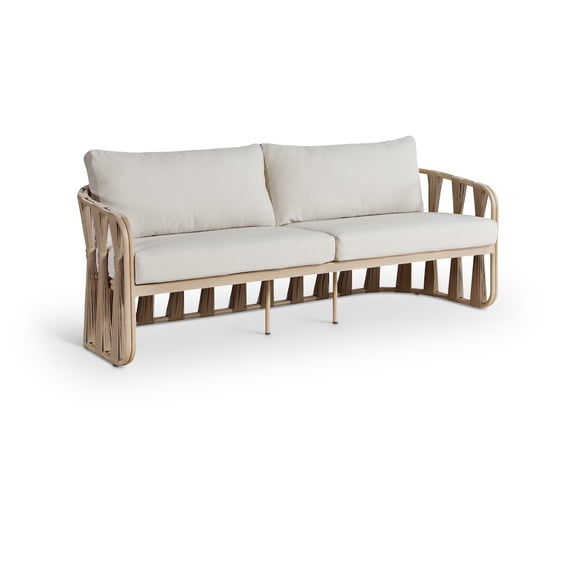Meridian Furniture San Pietro Beige Olefin Upholstered Outdoor Patio Sofa