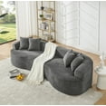 thumbnail image 2 of Newest Modern Cloud 4-Seater Sectional Curved Sofa, Minimalist Compression Living Room Couch, No Assembly Needed, Chenille, DarkGrey, 2 of 8