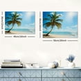 thumbnail image 6 of JRXY Canvas Wall Art Summer Ocean Waves Prints Coconut Trees Beach Seascape Painting Hawaii Sea Nature Pictures Framed for Living Room Home Office Wall Decor Artwork 16x12inch, 6 of 6
