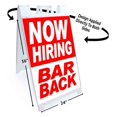 thumbnail image 2 of Now Hiring Bar Back (24" X 36") Standard A-Frame Signicade, Includes Decal Applied To Stand, 2 of 4