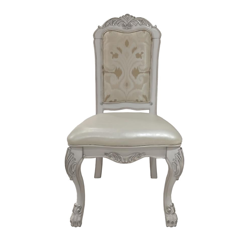 Acme Dresden Upholstered Side Chairs in Bone White (Set of 2) Indoor