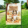 thumbnail image 3 of Welcome Fall Shetland Sheepdog Cozy Autumn Field Pumpkins Golden Leaves Garden Flag 12x18in Double Sided Sheltie Dog Lover Gifts Outdoor Decor - 12013, 3 of 5