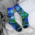thumbnail image 5 of Logiee Colorful Stained Glass Crocodile Print Adult Socks for Men & Women,Calf Socks, Ankle Socks,Boots Socks,Breathable Casual Sock,Unisex Crew Socks, 5 of 6