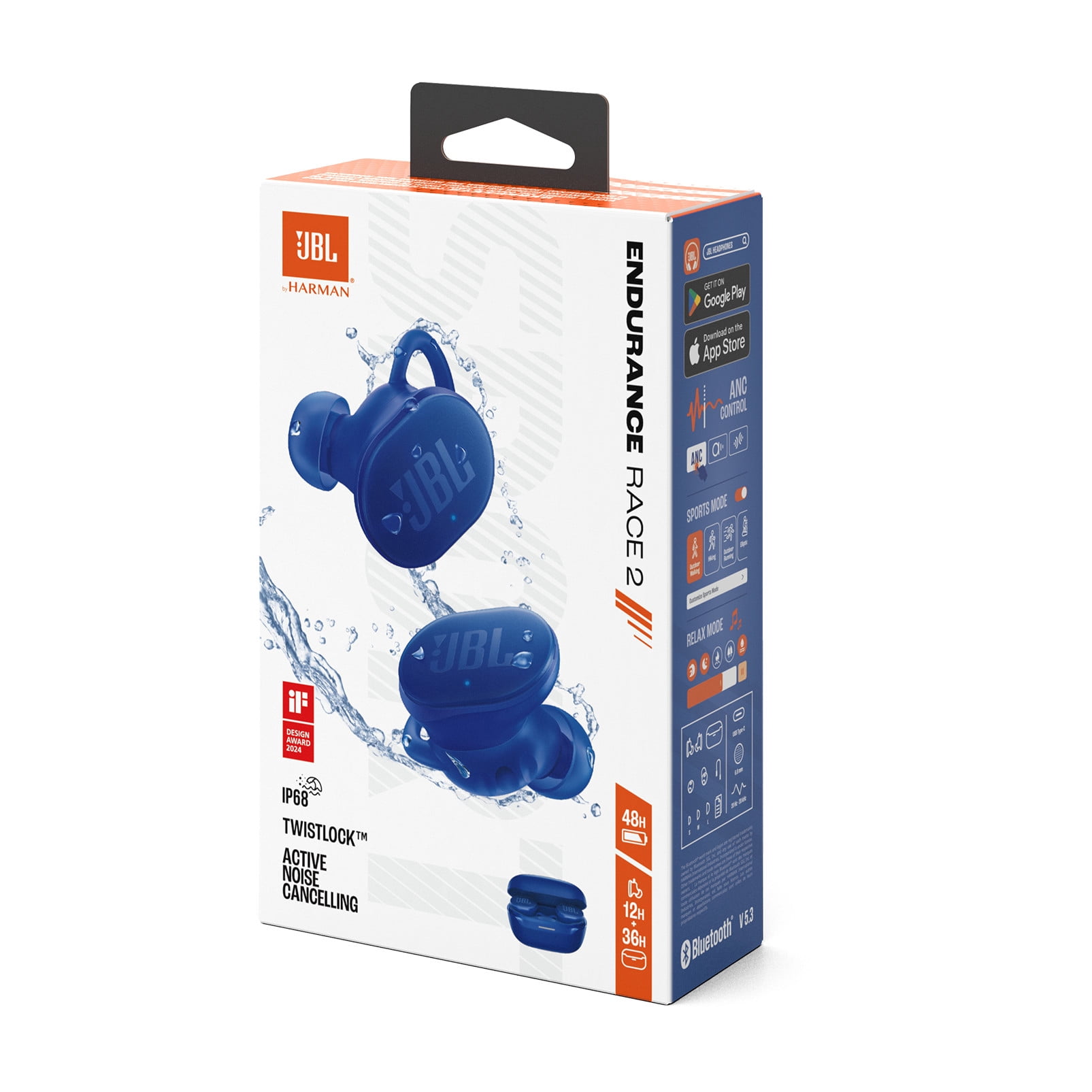 JBL Endurance Race 2 - Waterproof sports true wireless earbuds - Blue