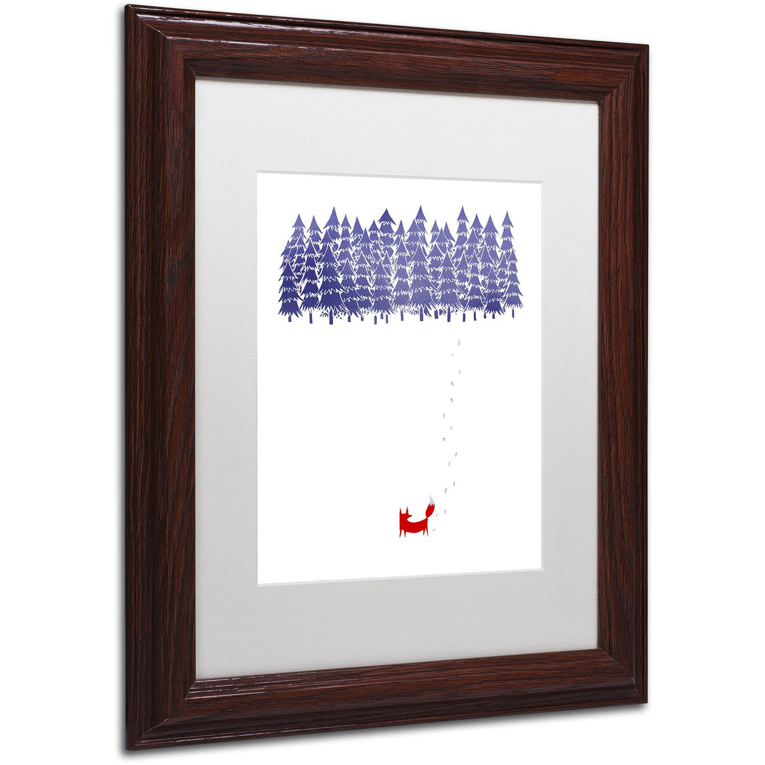 Trademark Fine Art 'Alone In The Forest' Canvas Art by Robert Farkas, White Matte, Wood Frame