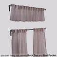 thumbnail image 4 of 3S Brother's Sheer Curtains Kitchen Valance Set of 3 Hanging Rod Pocket Window Valance Treatments Decorative Valances Tiers Café Curtains ( Baby Pink 50"x14"Valance - 24"x24"Tiers), 4 of 6