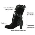 thumbnail image 5 of Victoria Boots for Women Halloween Christmas Party Mid Calf Booties Round Toe Lace up Vintage Punk Dress Pump Boots, 5 of 9