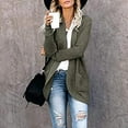 thumbnail image 5 of Honeeladyy Fall Winter Women’s Open Front Long Sleeve Loose Slouchy Waffle Chunky Knit Cardigan Sweater with Pockets Army Green XXL, 5 of 6