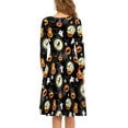 thumbnail image 3 of FKELYI Halloween Pumpkin Women Dresses Size S Moon Ghost A Line Skater Casual Twirly Dress Loose Swing Party Dress Knee Length, 3 of 4