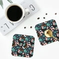 thumbnail image 5 of Pofeuu Rottweiler Print Leather Coasters Set of 6, Round Cups Mugs Mat Pad for Home Kitchen Heat Resistant Drink Coasters,Square, 5 of 7
