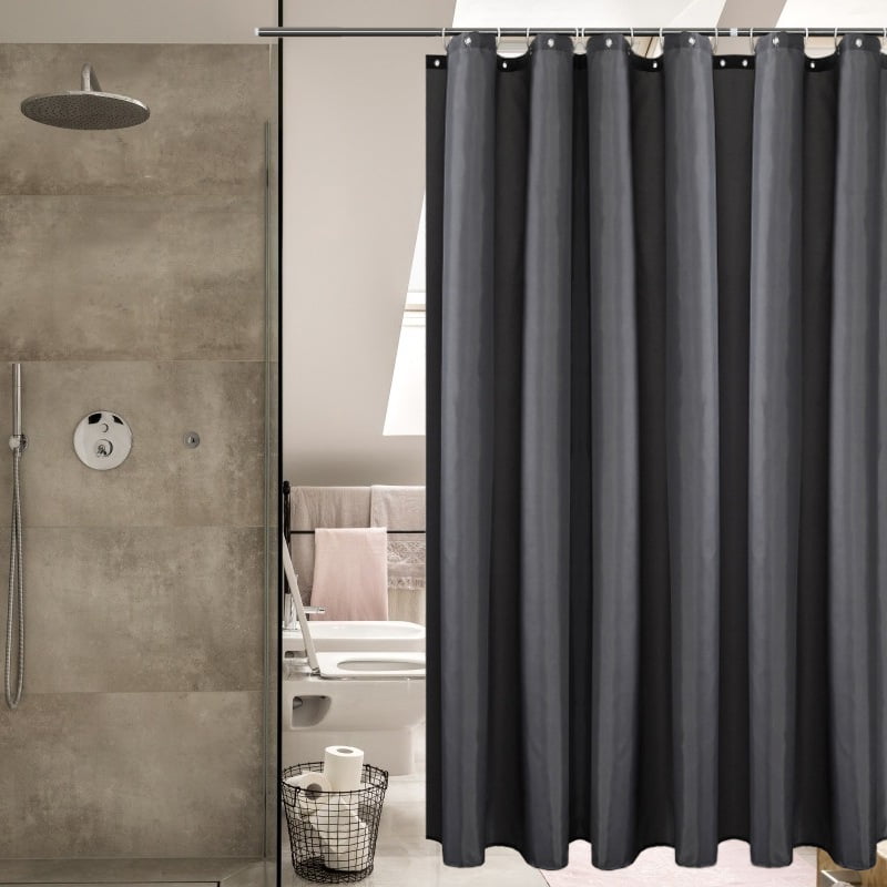 Shower Curtain Polyester Size 180,0 cm x 200,0 cm Waterproof Dark Grey NEW 