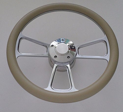 YELLOW Half Wrap 14" BILLET Steering wheel kit with Hub adaptor Horn Button 