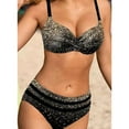 thumbnail image 5 of Elainilye Fashion Swimsuit for Women Sexy Color Block Point Printing Backless Bikini Two Piece Swimwear Beachwear Set,Black, 5 of 9