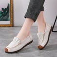 thumbnail image 3 of Women's Casual Loafers Slip On Leather Shoes Lightweight Casual Walking Shoes Female Moccasins Classic Penny Loafer Flats Boat Shoes, 3 of 7