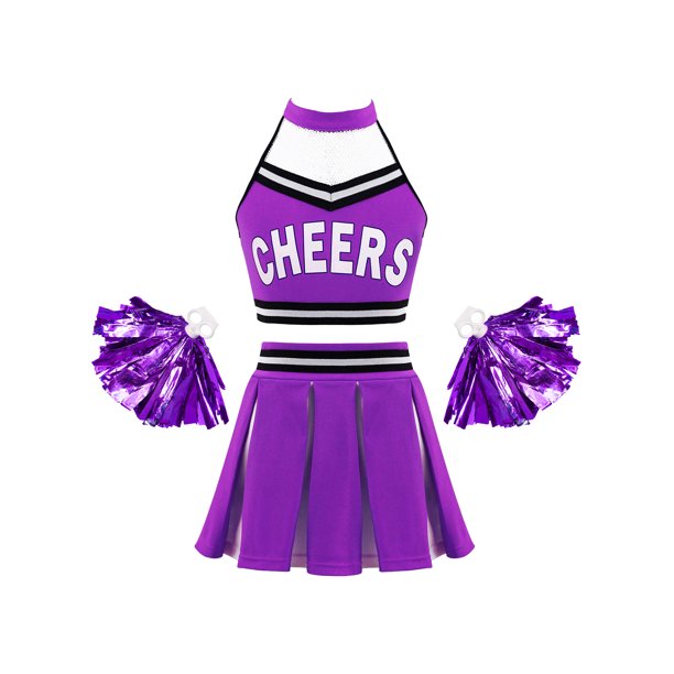 Aislor Kids Girls Cheer Leader Costume High School Musical Cheer