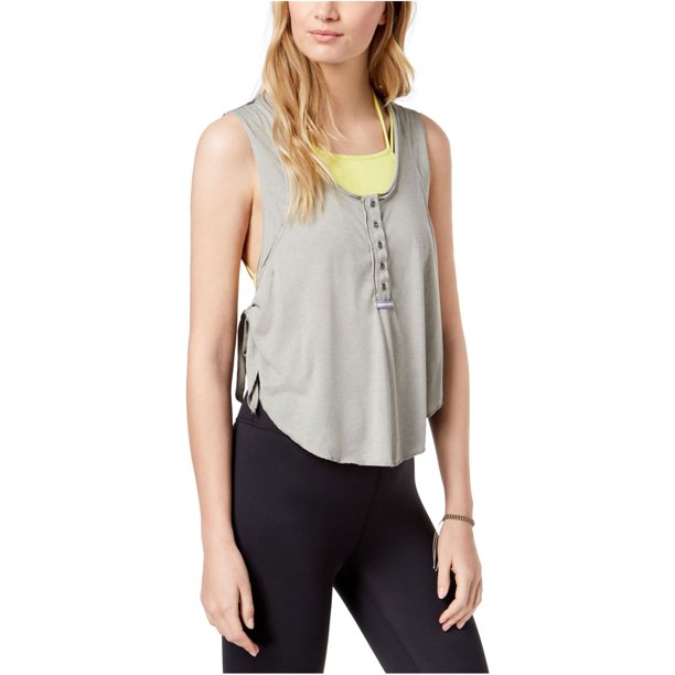 Free People High Tide Tank Top para mujer, gris, grande Free People Camiseta sin mangas