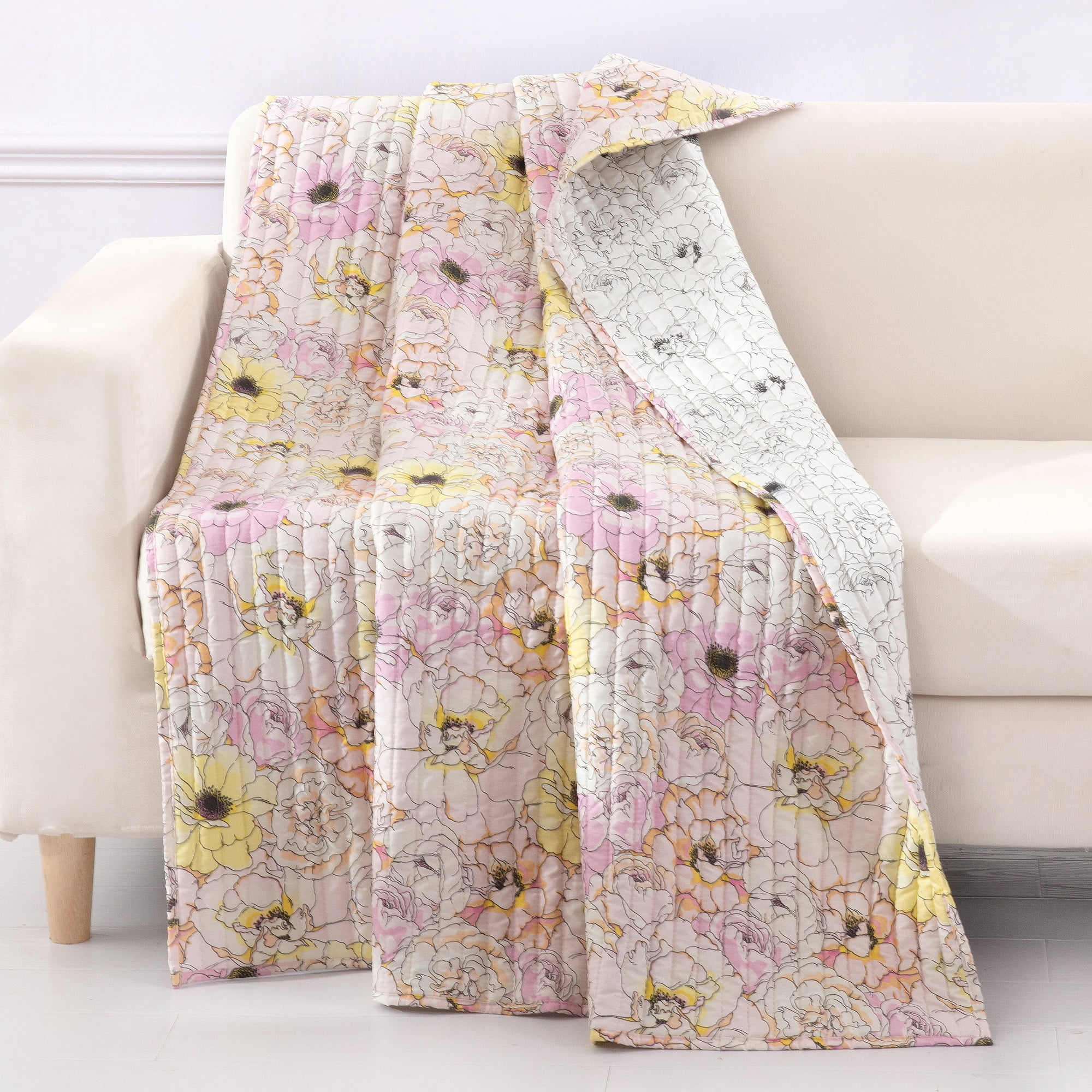 Greenland Home Fashions Floral Quilted Throw Blanket for Kids, 50" x 60