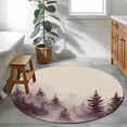 thumbnail image 4 of Retro Trees Plants Round Area&nbsp;Rug 3.3ft Mountain Forest Linen Texture Non-Slip&nbsp;Washable Circle Rugs Soft Felt Indoor Floor Mat for Bedroom Kitchen Living Room Bathroom, 4 of 9