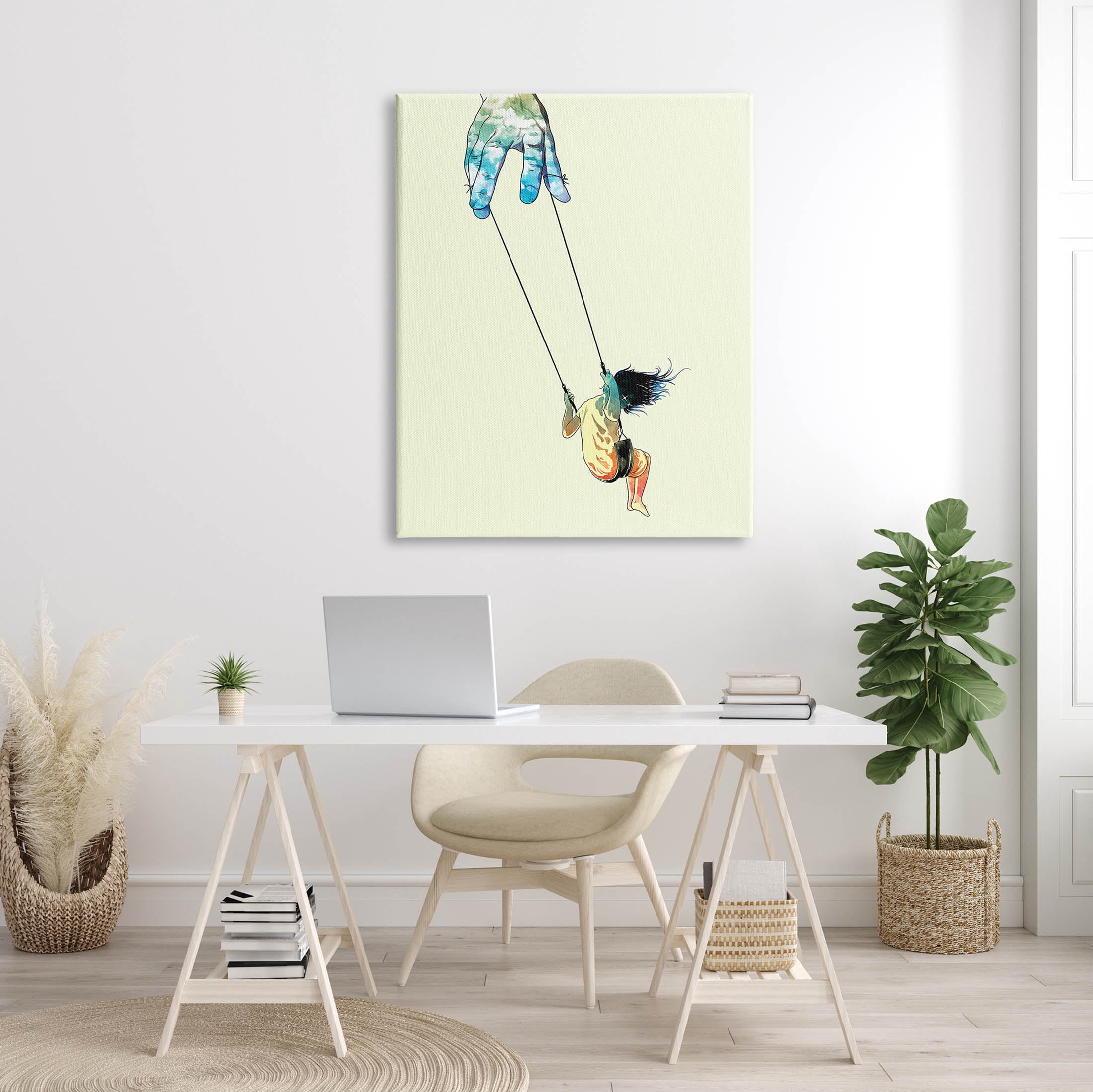Stupell Industries Imaginative Marionette Girl On Swing Graphic Art Gallery Wrapped Canvas Print Wall Art, Design by Matheus Lopes Castro