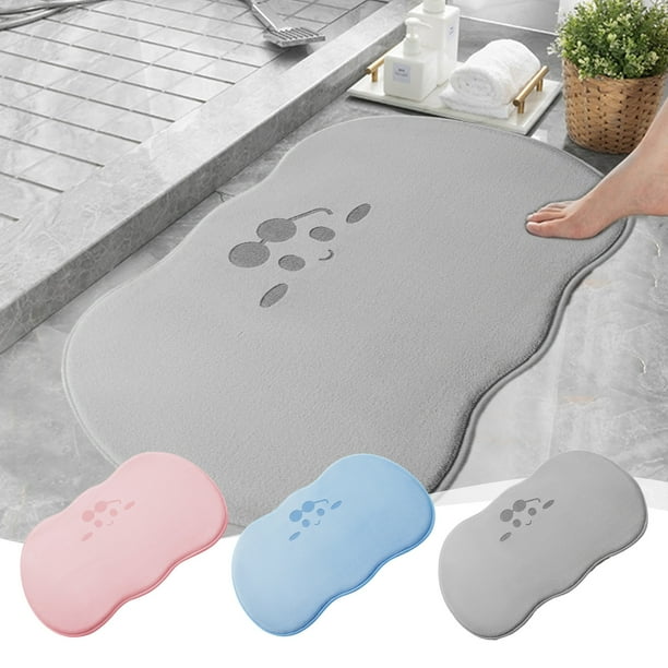 Alfombrilla de baño de microfibra, antideslizante, absorbente, suave, lavable a máquina, de gran tamaño, para zonas de mucho tránsito, ideal para la ducha o el baño, diseño plegable,