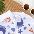 thumbnail image 6 of Lullu Newborn Boys Zipper Short Sleeve Rash Guard One Piece Bathing Suit UPF 50+ Swimsuit, 6 of 8