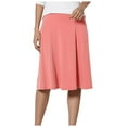 thumbnail image 2 of kamemir Women's Solid Ombre Lightweight Flare Midi Pull On Closure Skirt S-XXL Plus Size(Rose Gold,L), 2 of 5