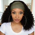 thumbnail image 2 of Ljudmp Women's Men's Extra Wide Headbands Soft Turban Twist Headband Stretchy Non Slip Workout Yoga Hair Band Blackish Green, 2 of 5