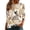Beige, variant on Staron Women's 3/4 Sleeve Shirts Casual Summer Tops Trendy Blouses Cute Easter Printed Round Neck Loose Button Up T-Shirts, Beige 3XL
