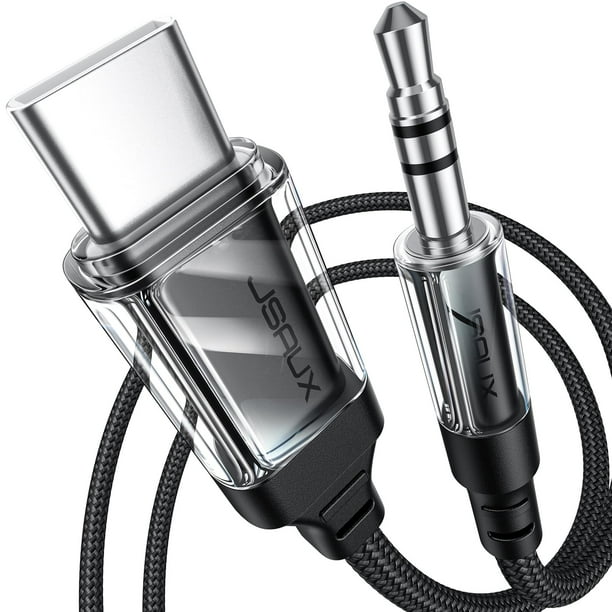 Cable auxiliar a USB C Adaptador de audio Hi-Fi JSAUX de 3.3 pies