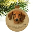 thumbnail image 4 of Red Smooth Dachshund Wiener Dog Breed Wood Christmas Tree Holiday Ornament, 4 of 7