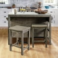thumbnail image 3 of Home Square 1.6" Reclaimed Pine Counter Height Stool in Stone Gray - Set of 2, 3 of 6